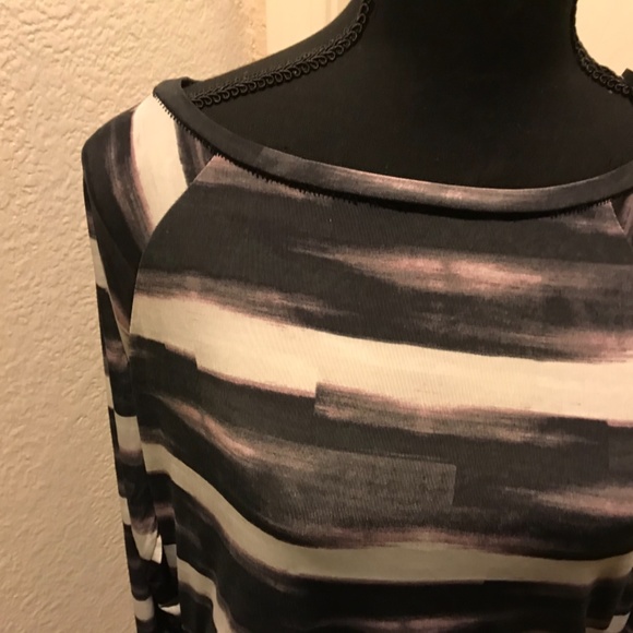 Rachel Roy Black Purple Beige. Like New.mid Length Ruching and A Waisy Work/Offi - Picture 4 of 11